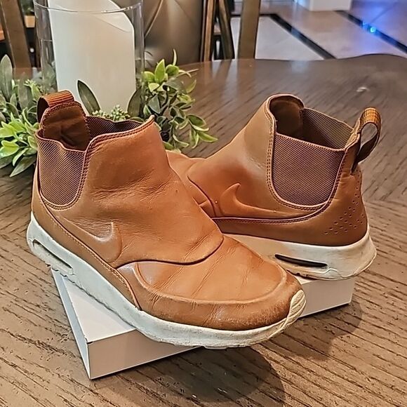 Nike Air Max Thea 7.5 mid ale brown leather sneakers boot - Picture 1 of 10